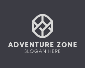 Geometric Grey Symbol logo design