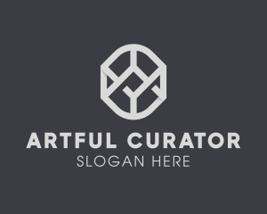 Geometric Grey Symbol logo design