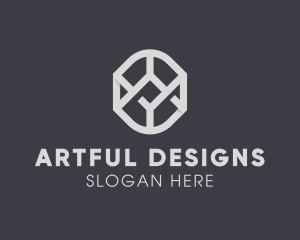 Geometric Grey Symbol logo design