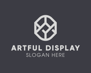 Geometric Grey Symbol logo design