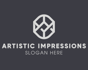 Geometric Grey Symbol logo design