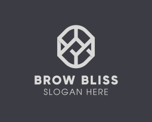 Geometric Grey Symbol logo design