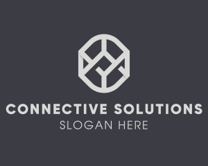 Interlinked - Geometric Grey Symbol logo design