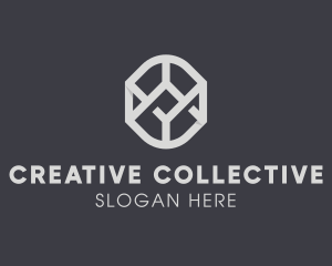 Geometric Grey Symbol logo design