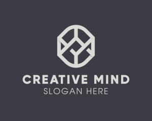 Geometric Grey Symbol logo design