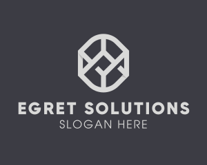 Geometric Grey Symbol logo design