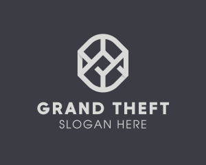 Hh - Geometric Grey Symbol logo design