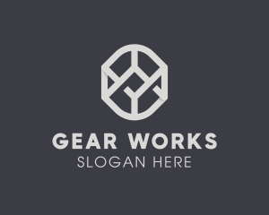 Geometric Grey Symbol logo design