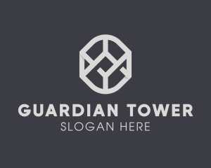 Geometric Grey Symbol logo design