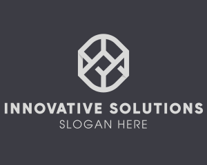 Geometric Grey Symbol logo design