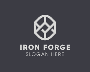 Geometric Grey Symbol logo design