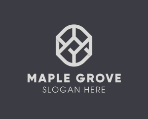 Geometric Grey Symbol logo design