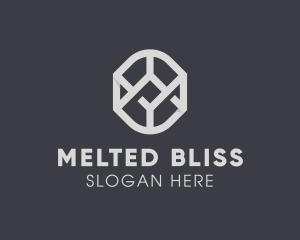 Geometric Grey Symbol logo design