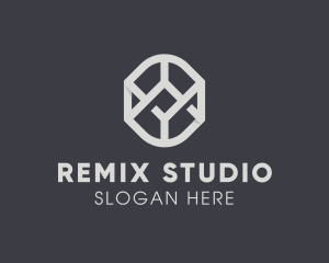 Geometric Grey Symbol logo design