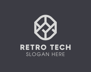 Geometric Grey Symbol logo design