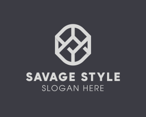 Geometric Grey Symbol logo design