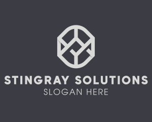 Geometric Grey Symbol logo design