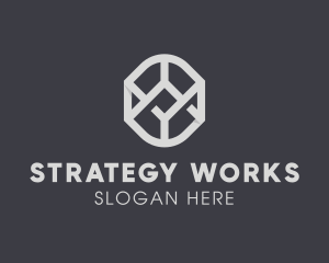 Geometric Grey Symbol logo design