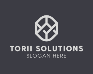 Geometric Grey Symbol logo design