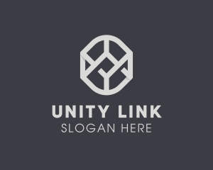 Interlocked - Geometric Grey Symbol logo design