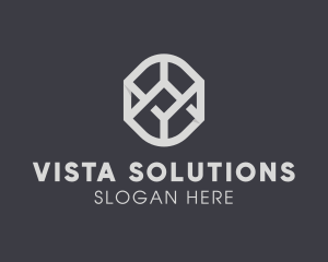 Geometric Grey Symbol logo design