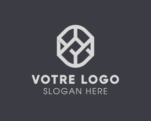 Geometric Grey Symbol logo design