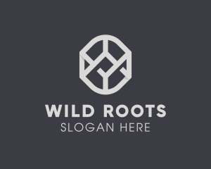 Geometric Grey Symbol logo design