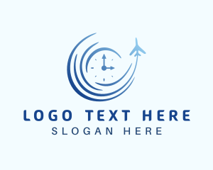 Clock - Airplane Time Travel logo design