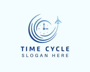 Airplane Time Travel logo design