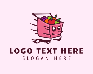 Food Delivery - Grocery Delivery Cart logo design