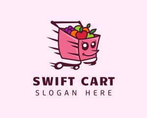 Grocery Delivery Cart logo design