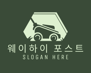 Grass Lawn Mower Mowing logo design