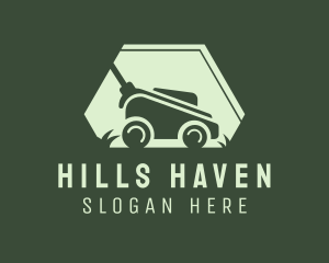 Grass Lawn Mower Mowing logo design