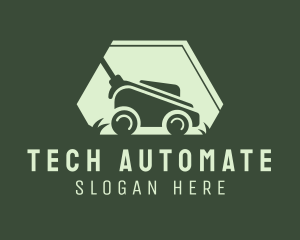 Grass Lawn Mower Mowing logo design