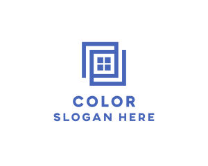 Geometric Blue Window Logo