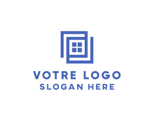Geometric Blue Window Logo