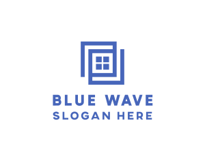 Geometric Blue Window logo design