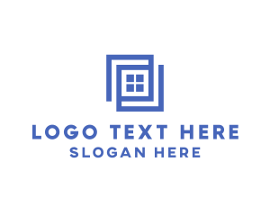 Tile - Geometric Blue Window logo design