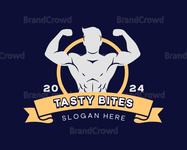 Muscle Man Bodybuilder Logo