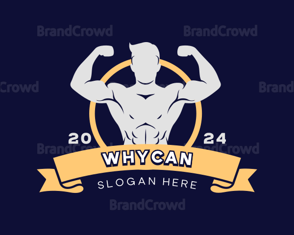 Muscle Man Bodybuilder Logo