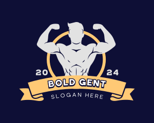 Muscle Man Bodybuilder logo design