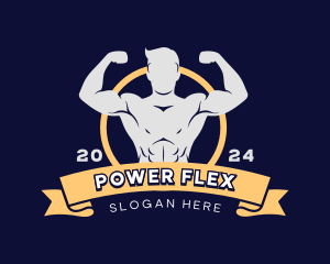 Muscle - Muscle Man Bodybuilder logo design