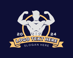 Bodybuilder - Muscle Man Bodybuilder logo design
