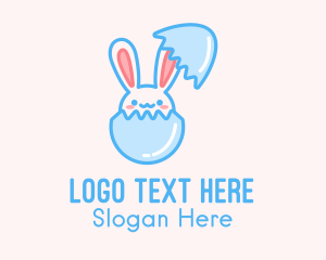Kids Party - Easter Egg Hatch Bunny logo design