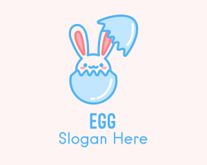 Easter Egg Hatch Bunny logo design