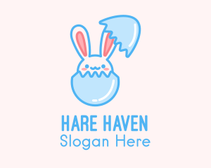 Easter Egg Hatch Bunny logo design