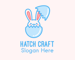 Easter Egg Hatch Bunny logo design