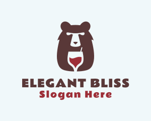 Bartender - Bear Wine Bar logo design