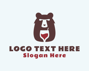 Brandy Glass - Bear Wine Bar logo design