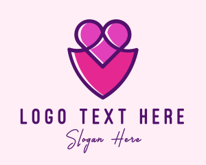 Dating Site - Dating Heart Shield logo design